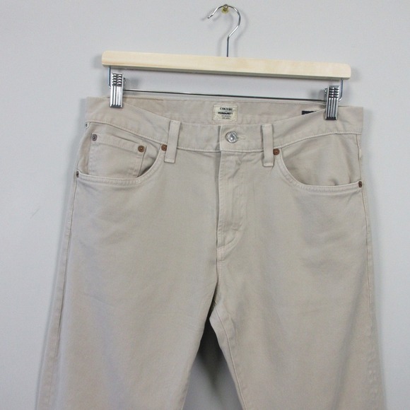 Citizens of Humanity Core Slim Straight Pants Men 31 Beige Cotton Comfort 558 - Picture 8 of 13